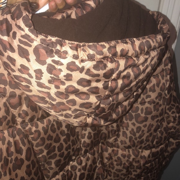 PRWND Vintage Faded glory puffer jacket XXL brown cheetah print .worn once - Picture 12 of 16